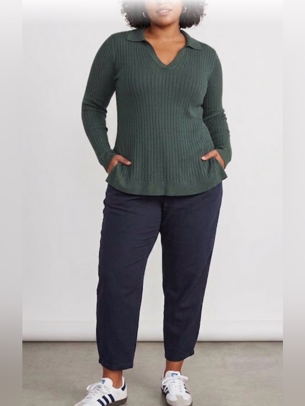 Marine Layer Re-Spun Allison Pant in Navy Size Petite Large Pull On Stretch
